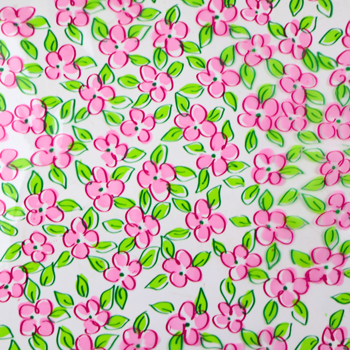 Rolled wrap Pink & Green Floral close-up